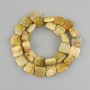 Beads Fossilized Coral Square 14×14 mm, 39 cm length ±, on beading thread