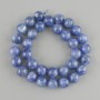 Kyanite beads, natural stone, smooth round, 12 mm diameter, approx. 39 cm length on thread