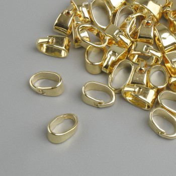 Pendant Bail Findings for Pendants, diameter 3 mm ±, length 7 mm ±, metal color Light Gold finish, 35 pcs +