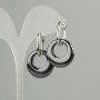 Earrings 'Bagel' with Hematite, diameter 22×3–3 mm, 5 mm ±, length 35 mm ±