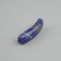 Curved lapis lazuli bead insert with holes 36×10×6 mm+