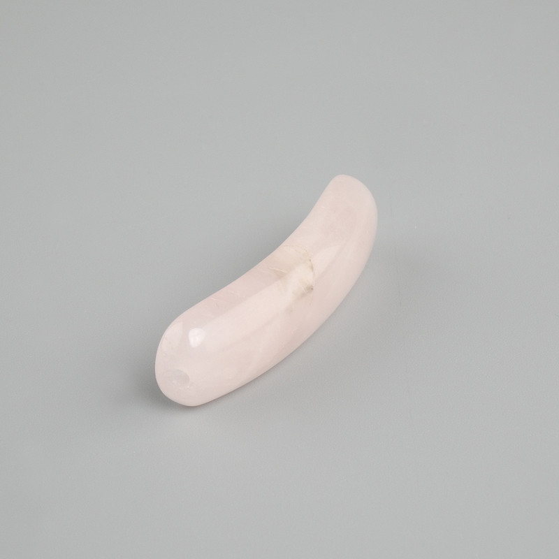 Bead insert Pink Quartz Curved Link with Holes 36x10x6 mm+