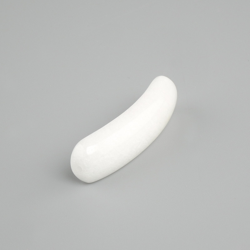 Bead insert White Quartz curved link with holes 36×10×6 mm+