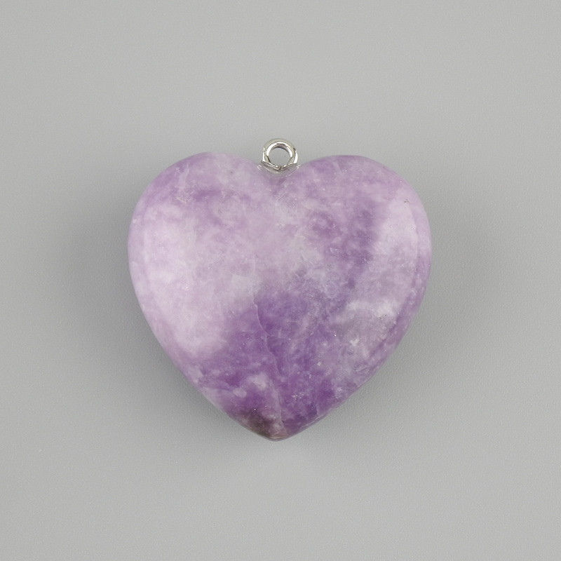 Pendant 'Heart' with Lepidolite 30x30mm+