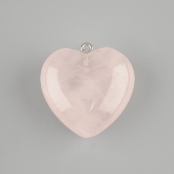 Heart Pendant with Pink Quartz 30×30 mm+
