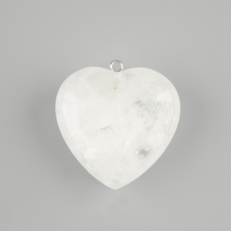 Heart Pendant Rock Crystal 30×30 mm+