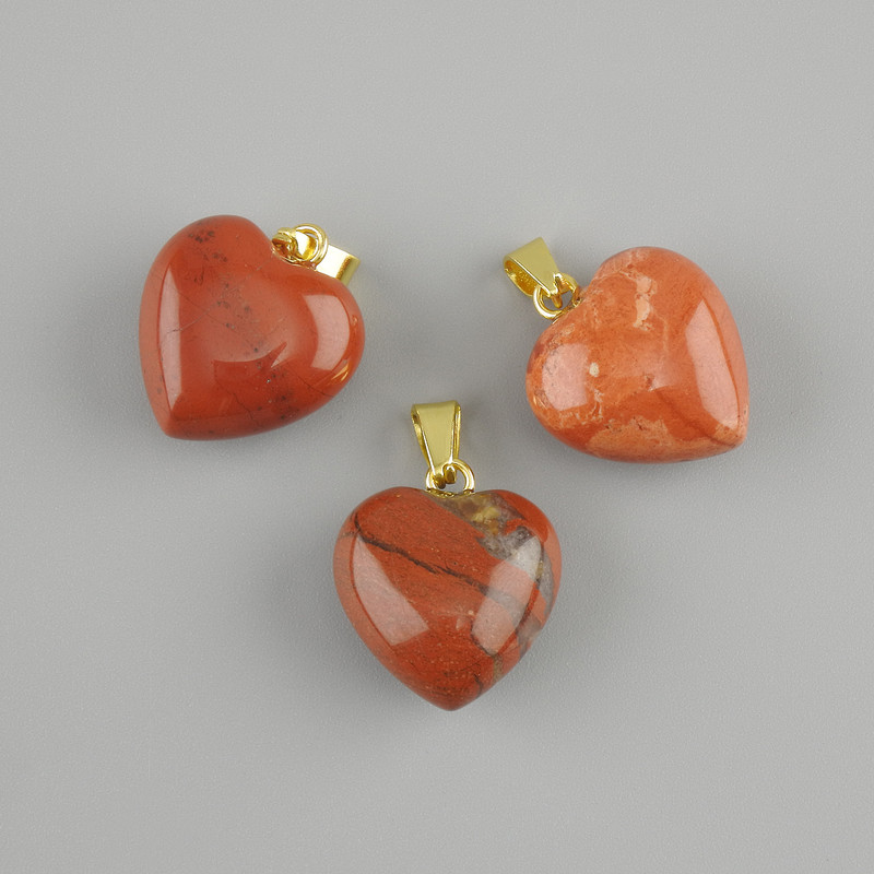 Pendant Heart Red Jasper 15x15x23 mm+