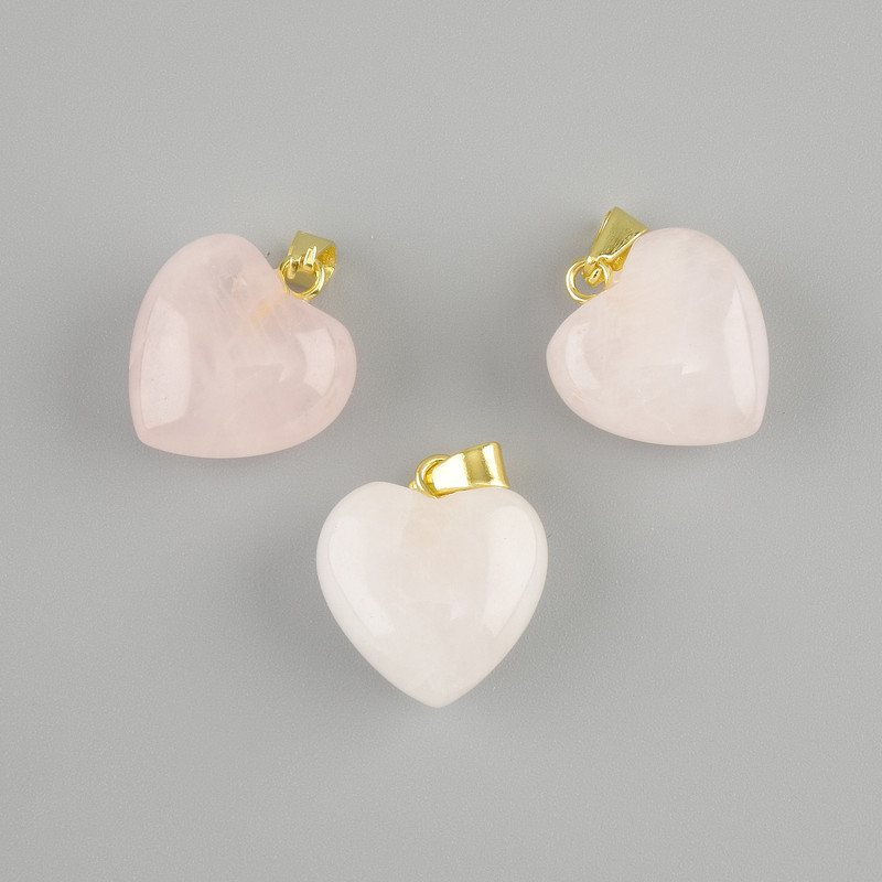 Pendant Pink Quartz Heart 15×15×23 mm+