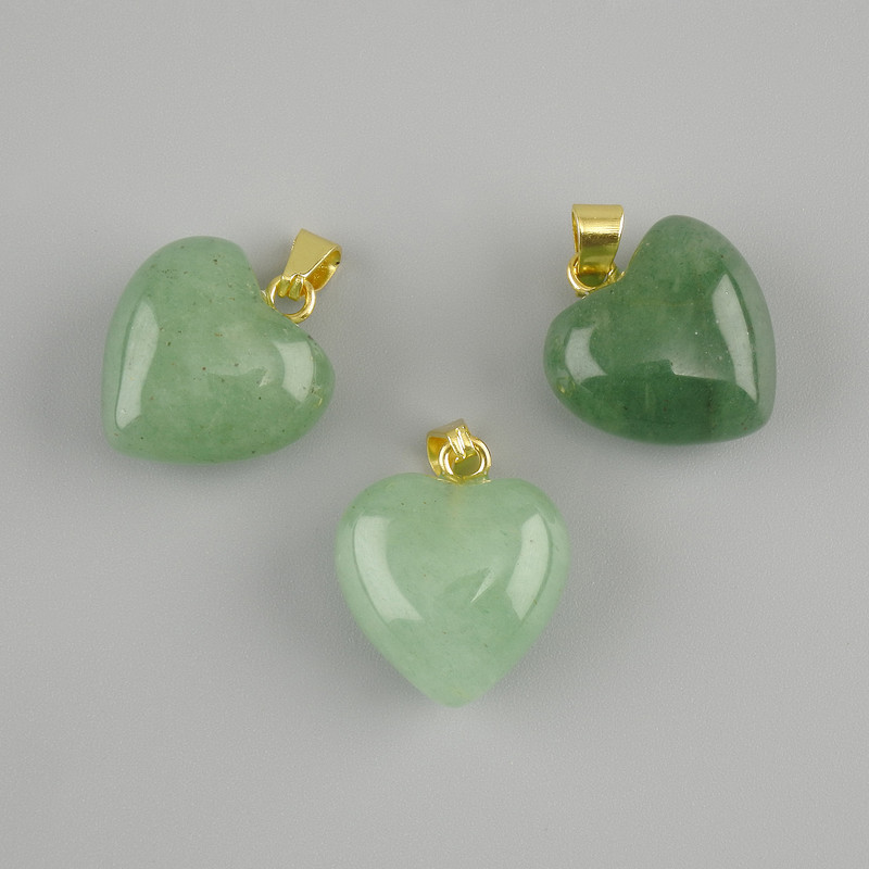 Pendant 'Heart' Jade 15×15×23 mm+