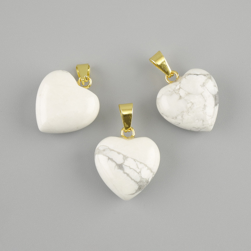 Heart Pendant Cacholong 15x15x23 mm+