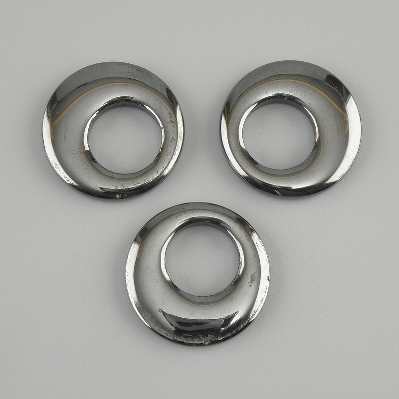 Donut Pendant (Bagel) Hematite, diameter 22×3-3.5 mm, hole diameter 11 mm±