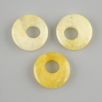 Donut Pendant (Bagel) Citrine Natural Stone, diameter 18x5 mm ±, hole diameter 7 mm ±