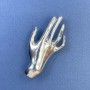 Brooch-pendant 'Hand' - silver-toned metal 27x55 mm+