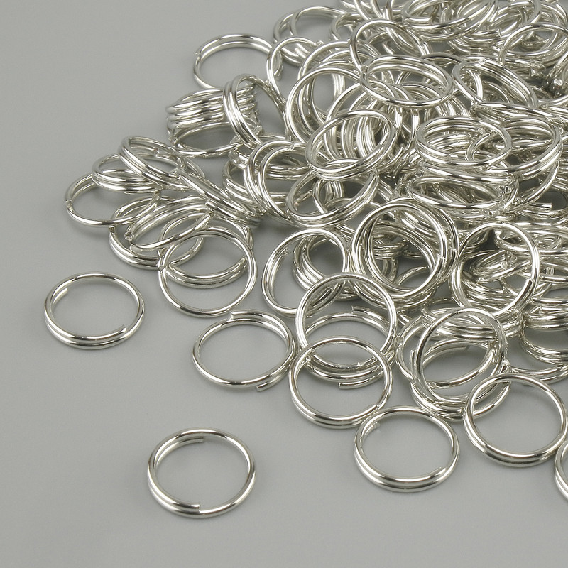 Spring Jump Ring, 8 mm, silver-colored metal, packaging 20 g