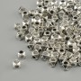 Bead insert finding, silver-colored, 3×3 mm diameter ±, hole diameter approx. 1.8 mm ±, packaging 20 g (~133 pcs)