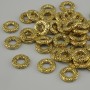 Bead insert, yellow gold color, 8 mm diameter (+/-), hole diameter 4 mm (+/-), packaging 20 g (~44 pcs)