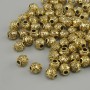 Bead Insert, Metal Color: Yellow Gold, 4x4 mm Diameter, 1.8 mm Hole Diameter, Packaging 20 g (~80 pcs)