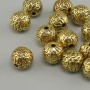 Bead insert, yellow-gold color, 7.5 mm diameter, 1.9 mm hole, packaging 20 g (~15 pcs)