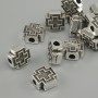 Cross-shaped Bead Insert Findings, Silver Color, 9×9 mm diameter, 3 mm hole, packaging 20 g (~15 pcs.)