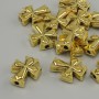 Cross Bead Insert, Yellow Gold Color, 13×11 mm ± hole 2.3 mm ±, packaging 20 g (~14 pcs)