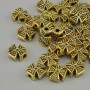 Cross-shaped bead insert, yellow gold metal color, 8x8 mm, hole Ø 2 mm, packaging 20 g (~31 pcs)