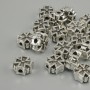 Cross Bead Insert - Silver Tone, 8x8 mm ±, Hole diameter 2 mm ±, Packaging 20 g (≈18 pcs)