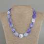 Agate necklace with oval beads, 19.5–20×15 mm, length 45 cm, with clasp