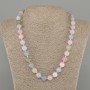 Morganite Necklace with Smooth Beads, 10 mm Diameter, 45 cm Length, with Clasp