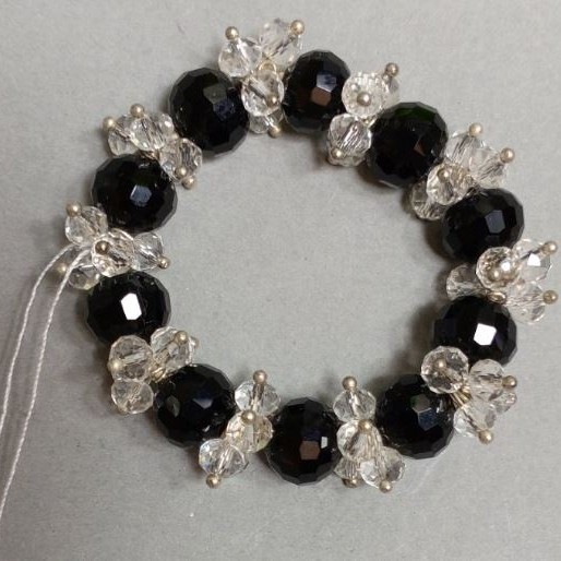 Bracelet with Czech crystal, 16 cm length, elastic (stretch)