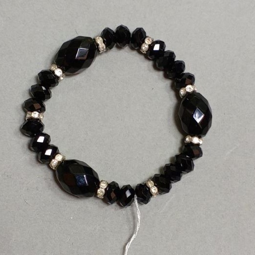 Bracelet with Czech crystal, 18 cm length, stretch bracelet
