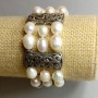 Clearance! Freshwater Pearl Bracelet, 16 cm length with stretch base