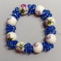 Bracelet with Czech Glass and Pressed Agate, length 18 cm ± stretch