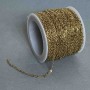 Gold-tone spool chain for jewelry findings, 2 mm thick, 18 m long
