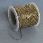 Spool chain findings for jewelry, 2 mm thick, 18 m long, gold-tone metal