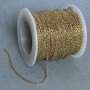 Gold-tone chain on spool for jewelry making, 1.9 mm thick, 18 m long
