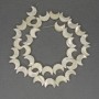 Moon-shaped mother-of-pearl beads, 12 mm, on a thread