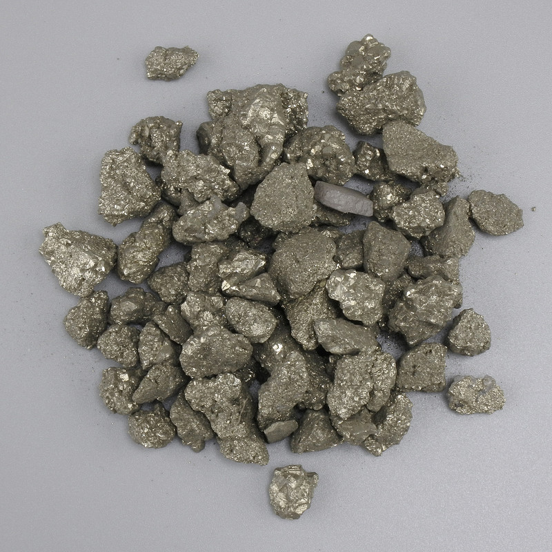 Natural Unpolished Pyrite Chip, Diameter 5-19×6-12 mm ± (Assorted Sizes) (Price per 100 g)