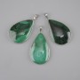 Malachite Pendant in a Silver-Toned Setting, 44×27 mm ±, length 57 mm ± (assorted sizes)