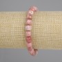 Bracelet with Rhodochrosite natural stone faceted cube beads, diameter 7x7 mm ±, length 18 cm