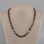 Garnet Necklace with Oval Faceted Beads, diameter 10–11×6 mm, 5 mm +/-, length 50 cm +/- with clasp