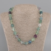Necklace Fluorite, Faceted Beads, 12 mm Diameter, 45 cm Length ± with Clasp