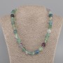 Necklace Fluorite, Faceted Beads, 12 mm Diameter, 45 cm Length ± with Clasp