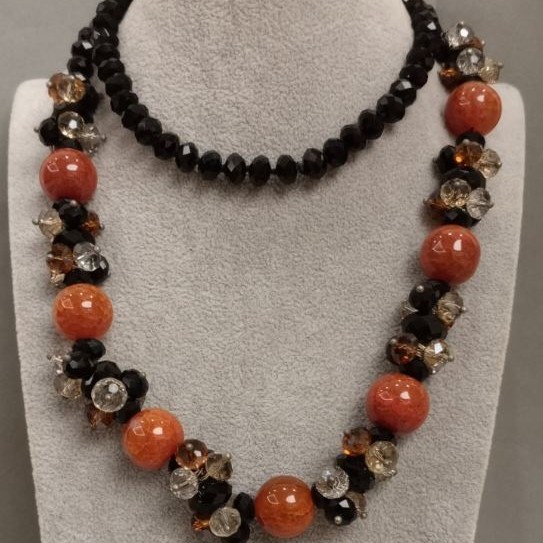 Long Necklace with Assorted Stones, 76 cm+