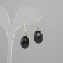 Agate Faceted Grain Earrings, diameter 16x12mm+-, length 30mm+