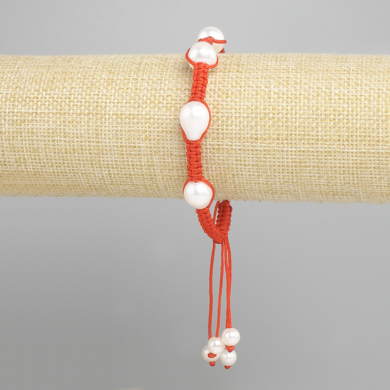 Freshwater Pearl Bracelet, diameter 10x9mm+- on a drawstring