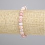 Bracelet Pink Opal Faceted Cube, diameter 6x6mm±, length 18cm±, stretch