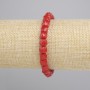 Coral Faceted Cube Bracelet, diameter 6x6mm+-, length 18cm+- stretch