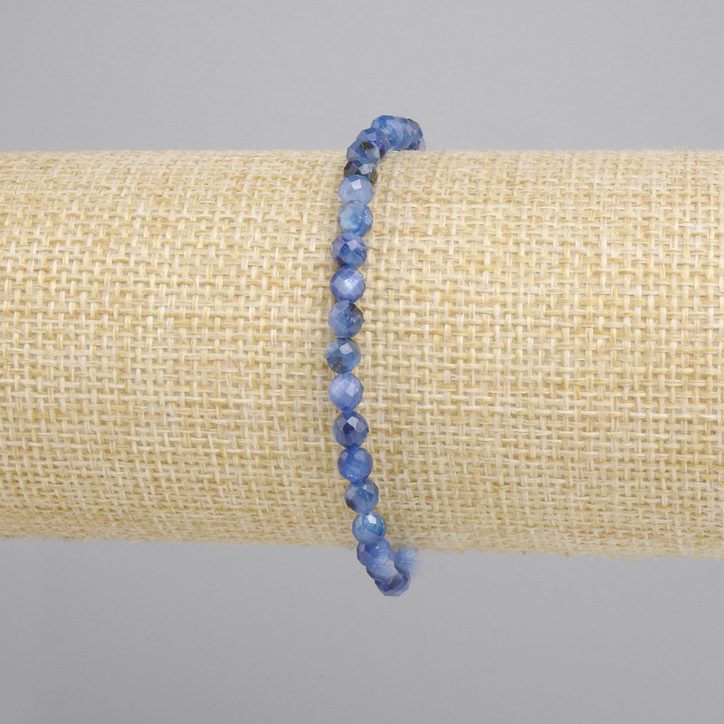Kyanite Faceted Bead Bracelet, diameter 4mm+-, length 18cm+- stretch