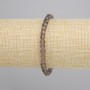 Bracelet with Faceted Smoky Quartz Cubes, 5×5 mm, 18 cm stretch