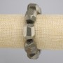 Pyrite Bracelet with Faceted Beads, Diameter 20–21 mm, 5×16 mm ±, Length 18 cm ±, Stretch